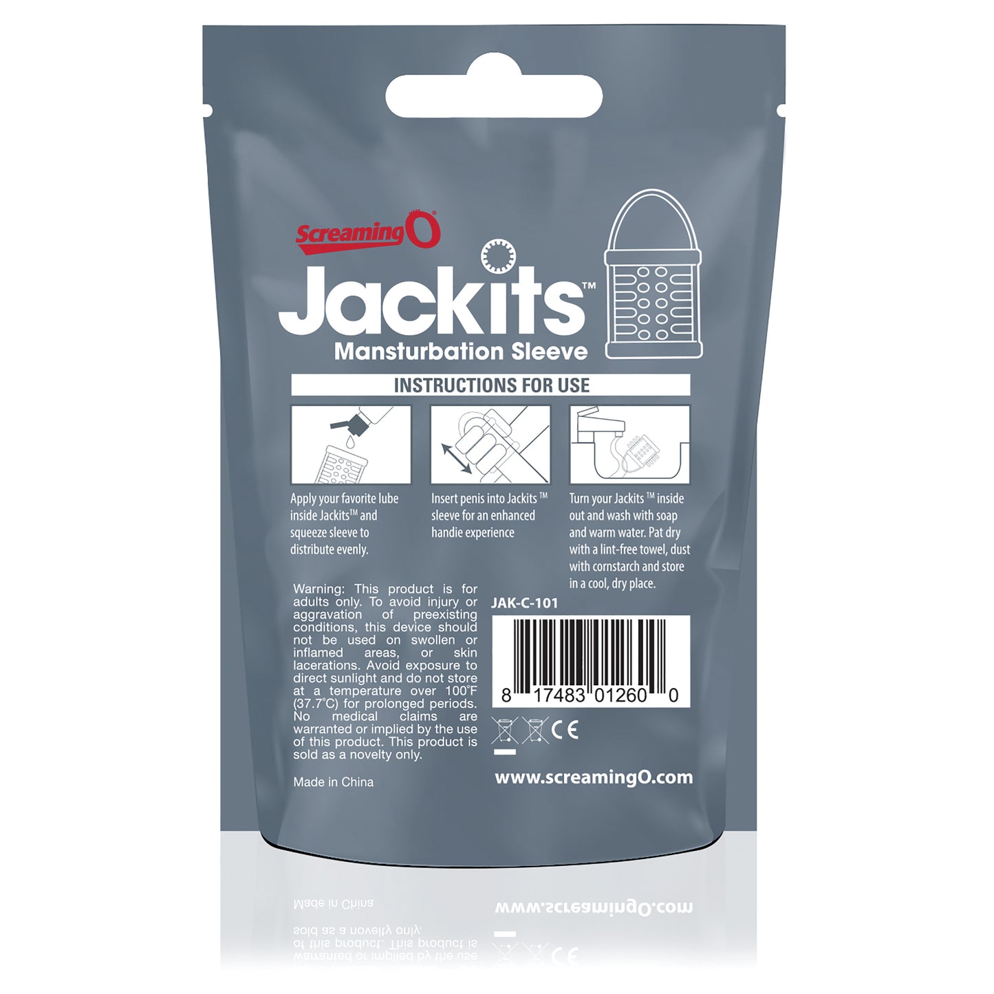 Jackits Mansturbation Sleeve - 12 Count Pop Box Display - Clear