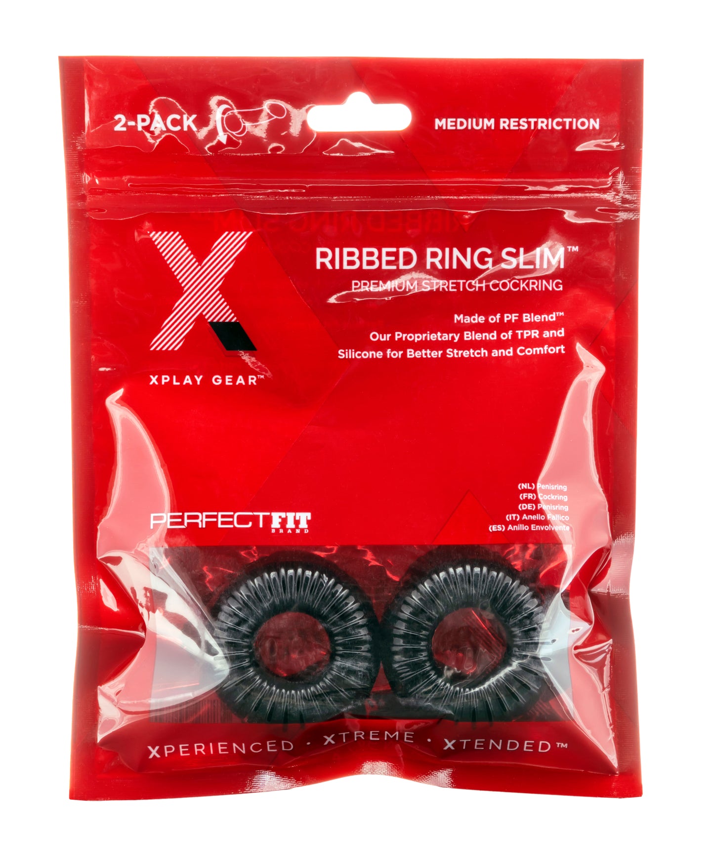 Xplay Pf Blend Premium Stretch Ribbed Ring Slim 2-Pack