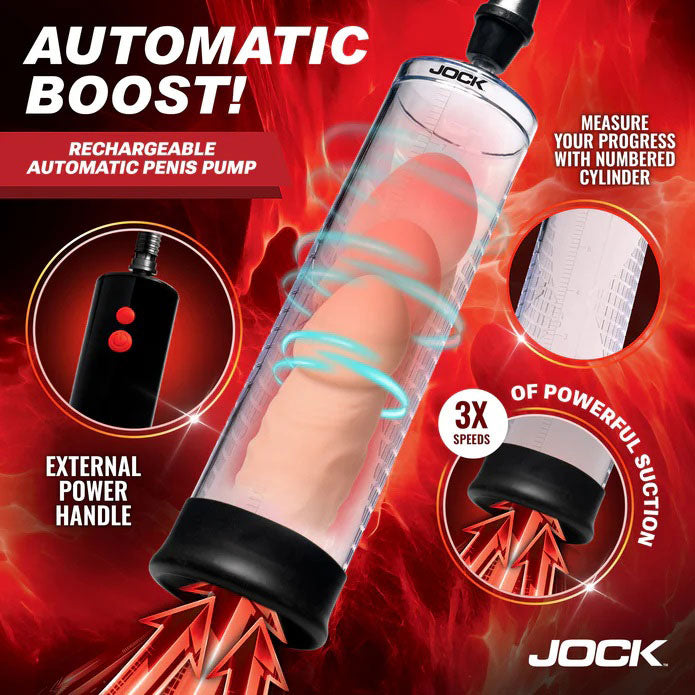 Power Up Rechargeable Automatic Penis Pump - Clear