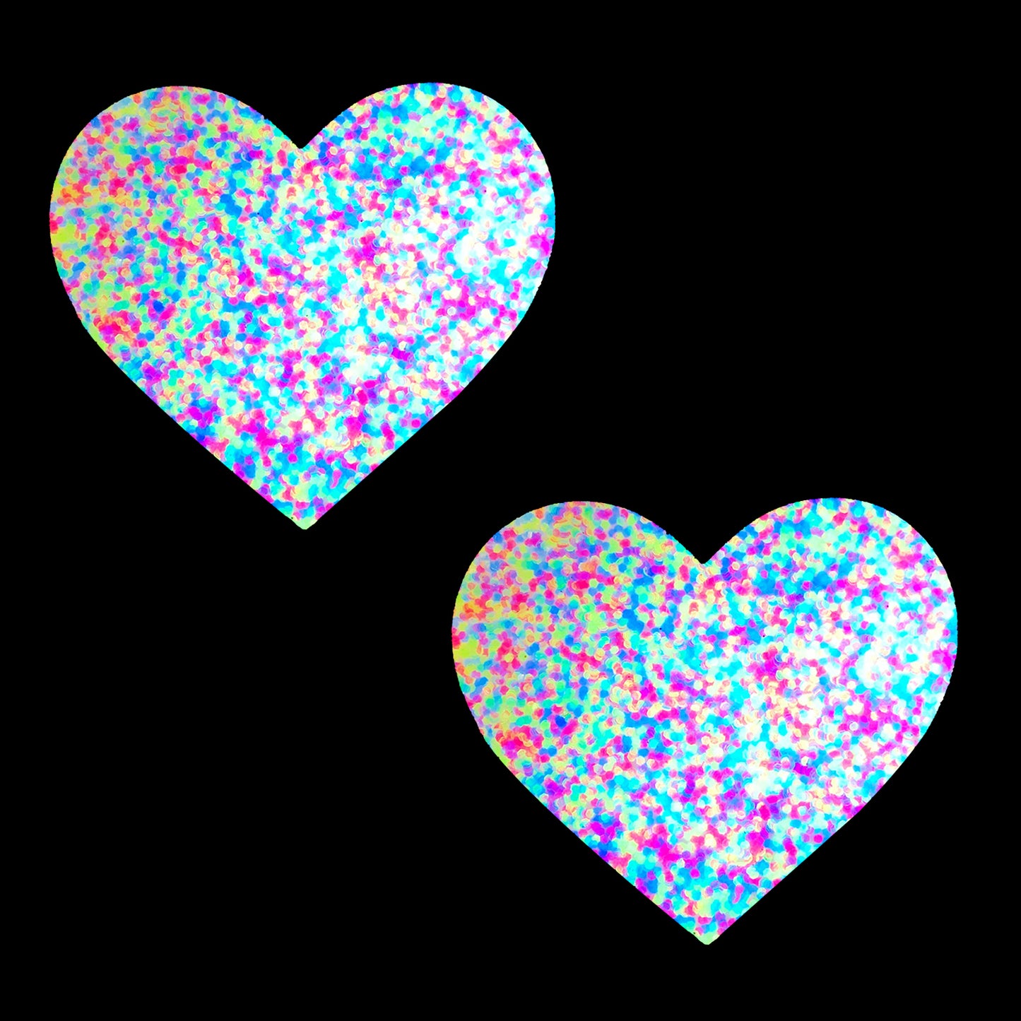 Sprankles Neon Blacklight Glitter I Heart U Nipztix Pasties NN-SPR-HRT-NS-NBLG