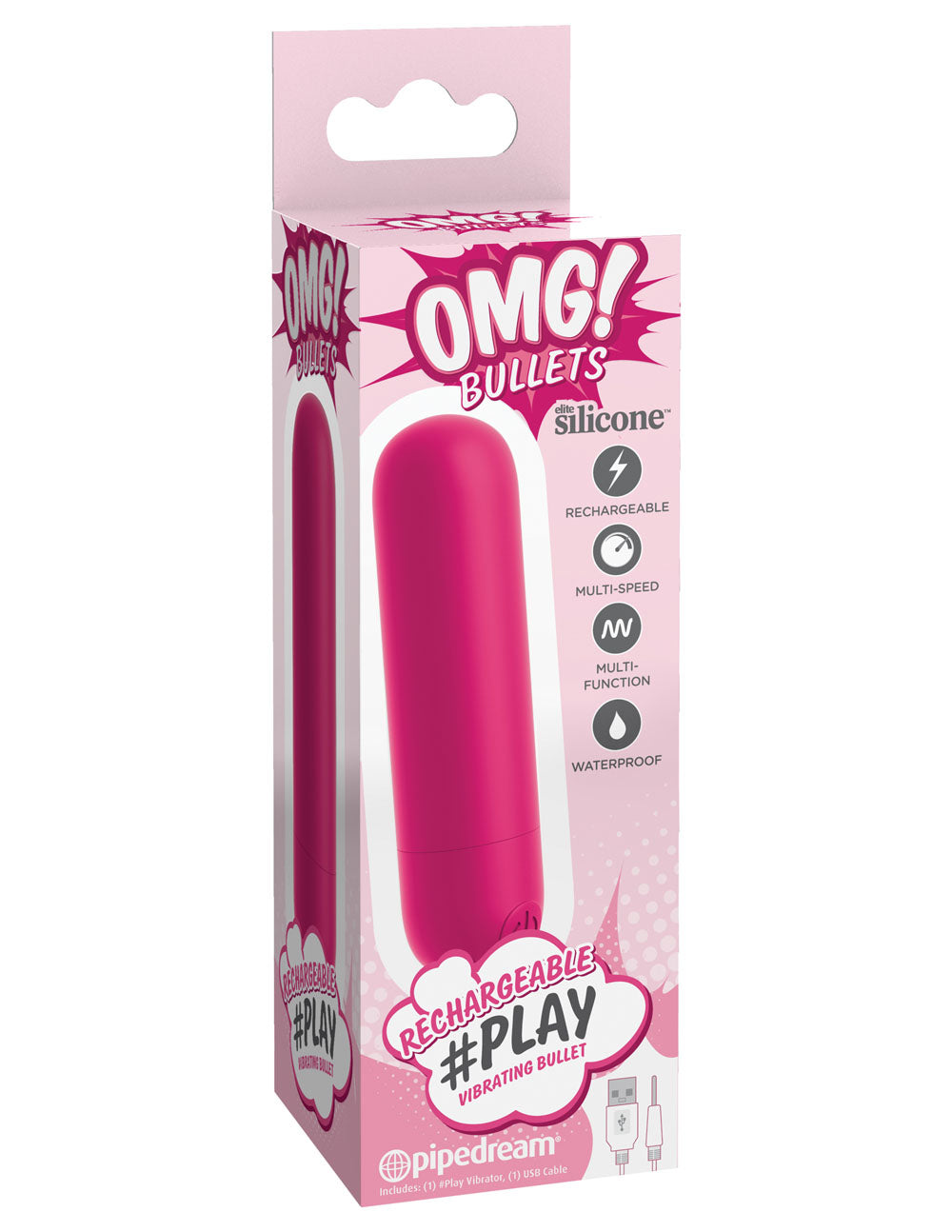 Omg! Bullets Play Rechargeable Vibrating Bullet - - Fuschia PD1793-34
