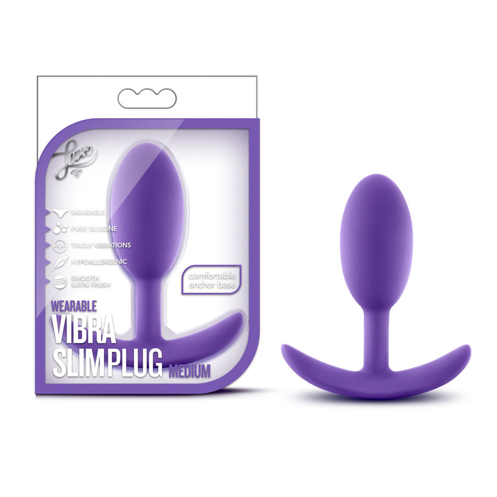 Luxe - Wearable Vibra Slim Plug - Medium - Purple BL-11861