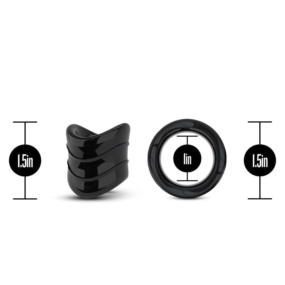 Stay Hard - Beef Ball Stretcher Snug X Long - 1 Inch Diameter - Black BL-93315