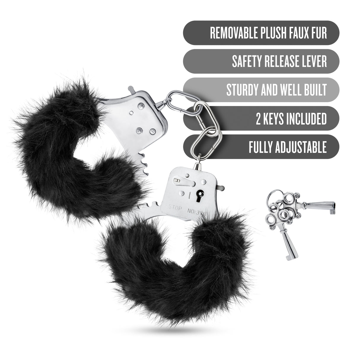 Temptasia - Plush Fur Cuffs - Black BL-55515