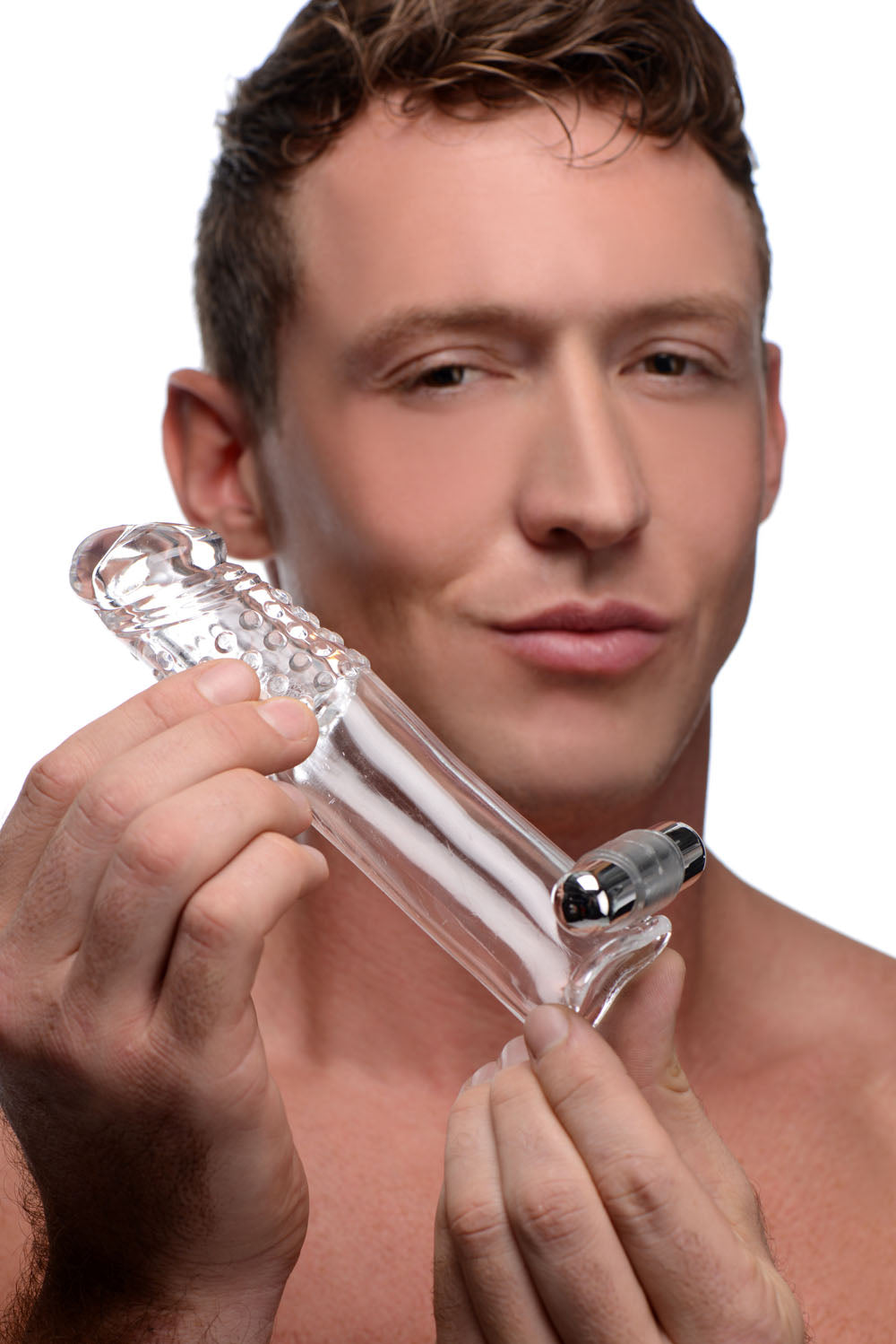 Clear Sensations Penis Extender Vibro Sleeve With Bullet SM-AD571