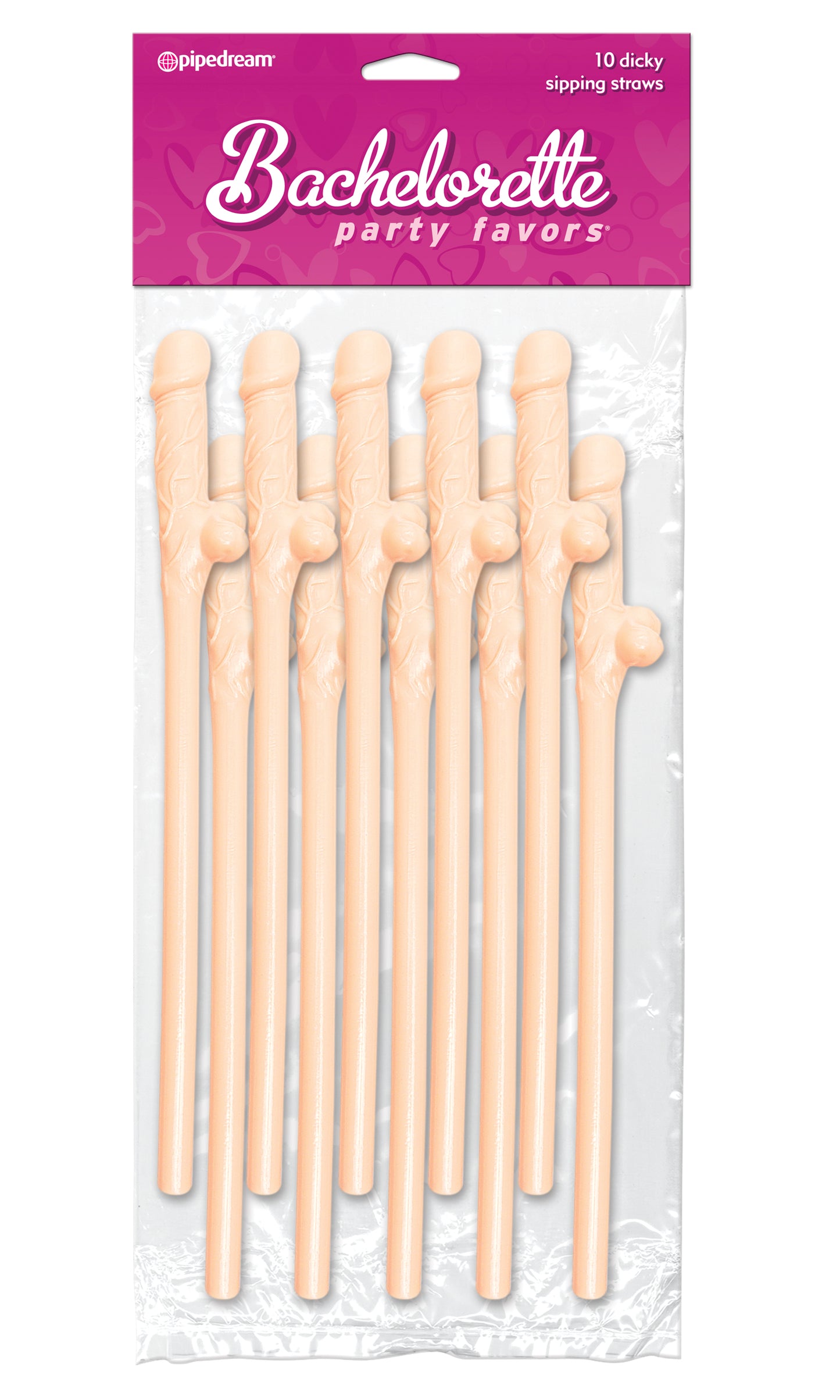 Bachelorette Party Favors 10 Dicky Sipping Straws - Light PD6203-01