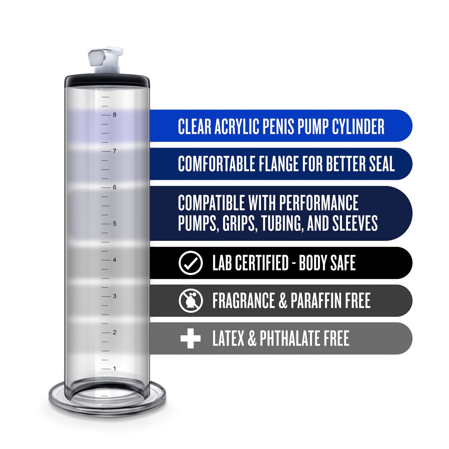 Performance - 9 Inch X 1.75 Inch Penis Pump Cylinder Clear BL-09501