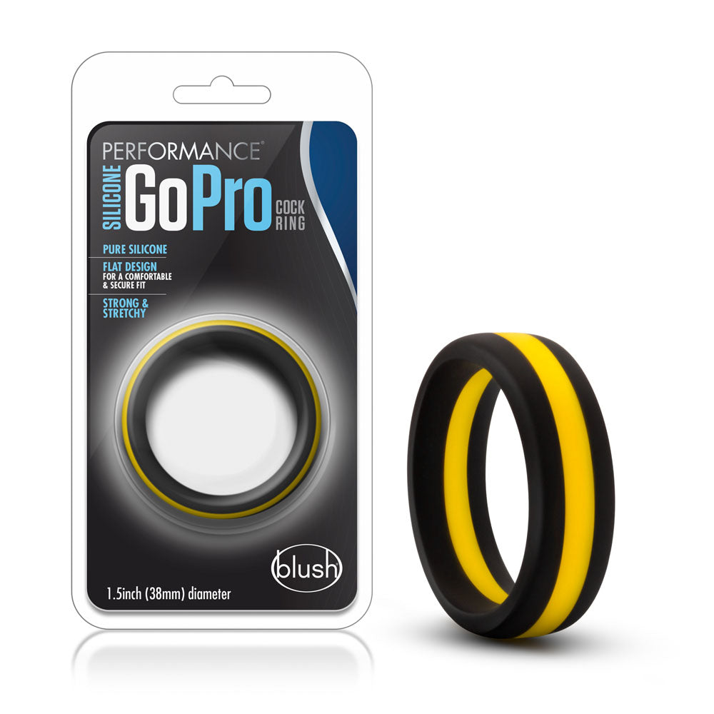 Performance - Silicone Go Pro Cock Ring - Black/gold/black BL-91112