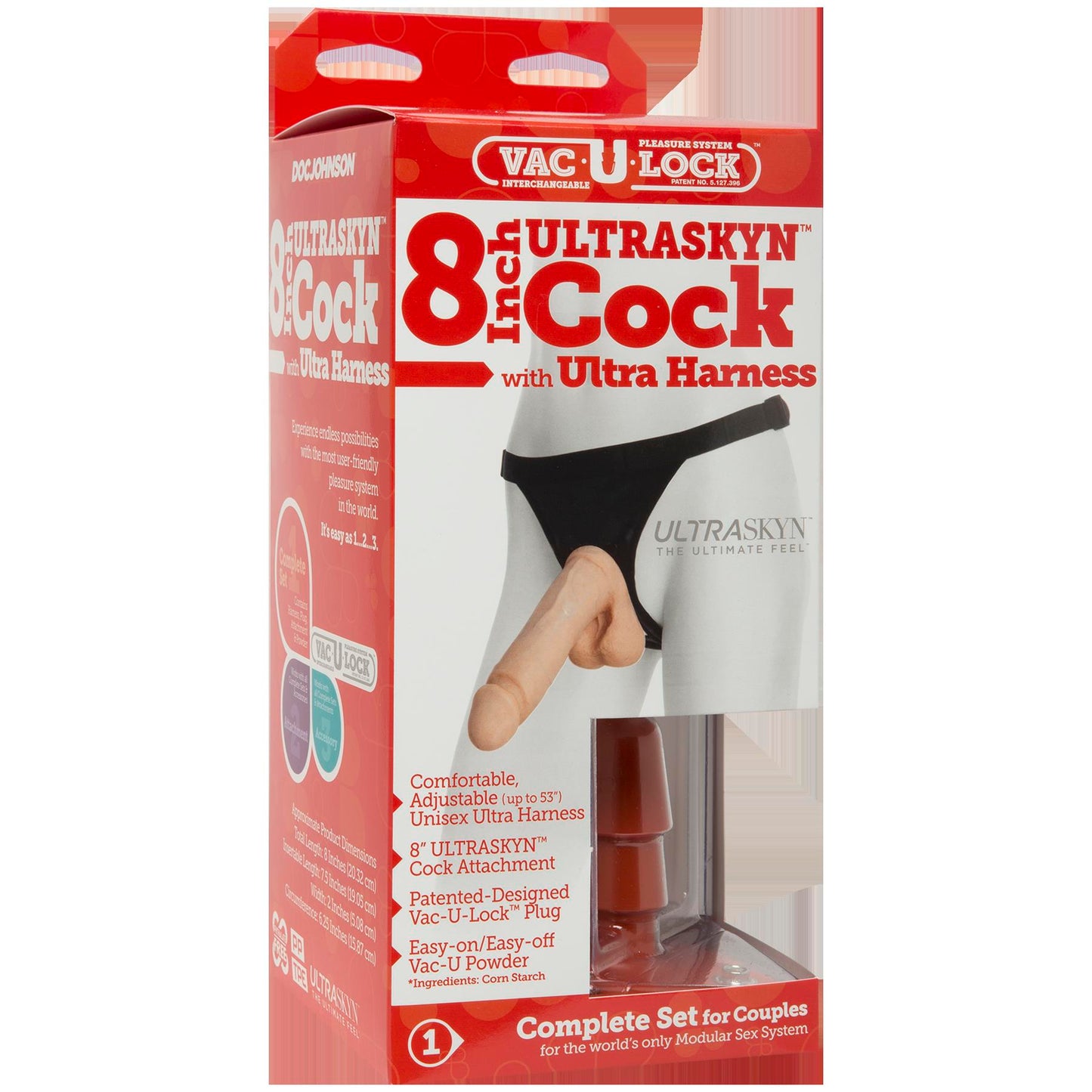 Vac-U-Lock Set - 8 Inch Ultraskyn Ultra Harness DJ1050-16