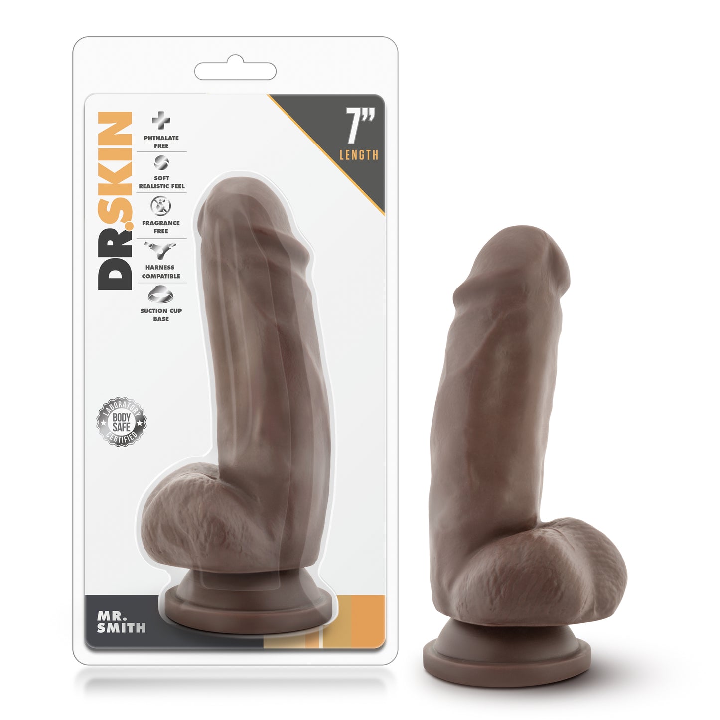 Dr. Skin - Mr. Smith 6" Dildo With Suction Cup - Chocolate BL-15446