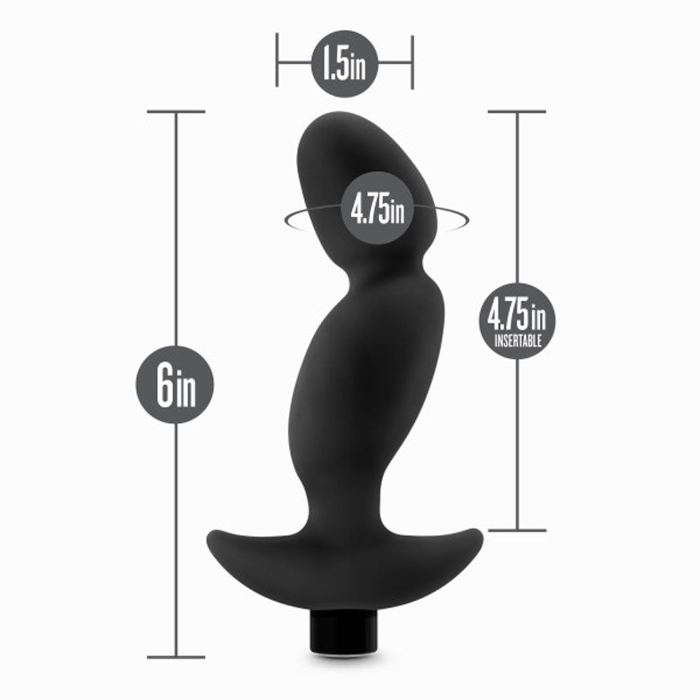 Anal Adventures- Platinum - Silicone Vibrating Prostate Massager 04-Black BL-11645