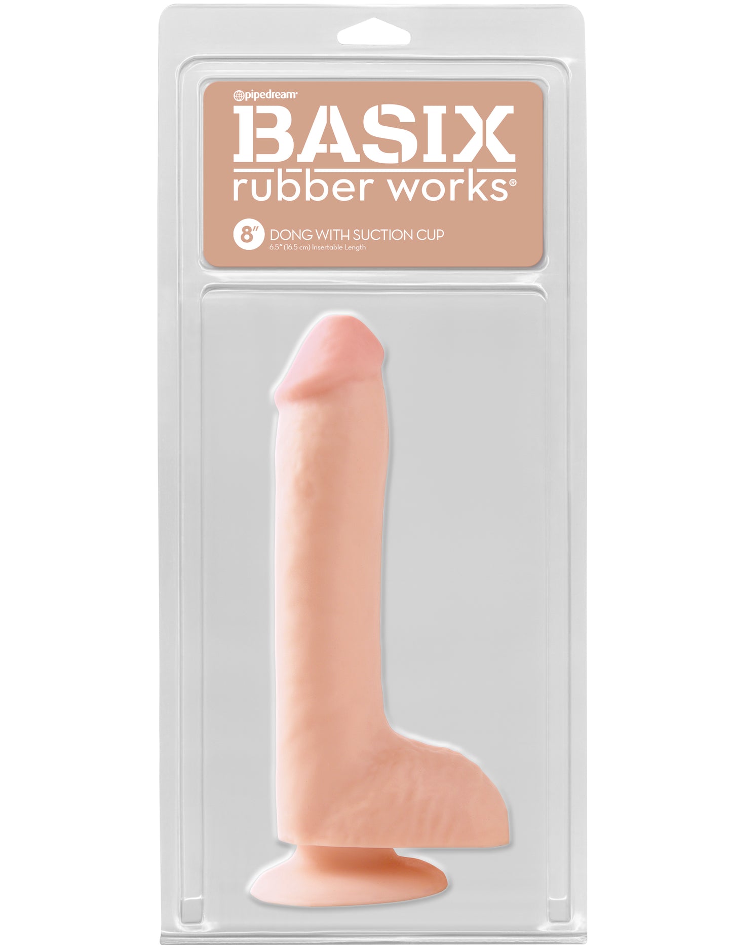 Basix Rubber Works 8 Inch Dong With Suction Cup - Flesh PD4229-21
