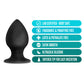 Anal Adventures - Platinum - Silicone Anal Stout  Plug - Medium - Black