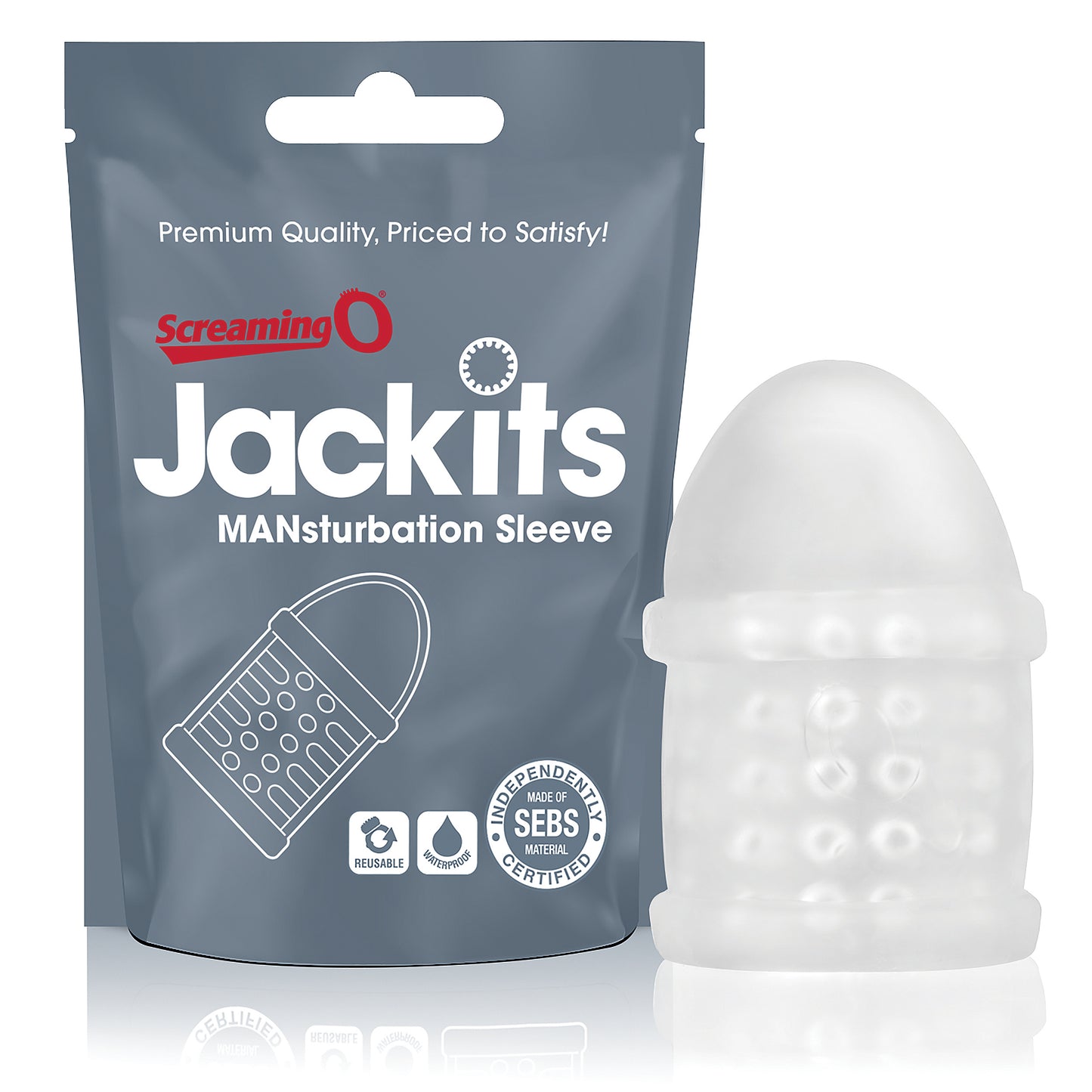 Jackits Mansturbation Sleeve - 12 Count Pop Box  Display - Clear