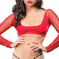 Crotchless Short Style With Mesh Bottom Leggings - One Size - Red