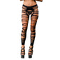 Side Straps Crotchless Leggings - One Size - Black