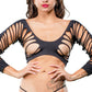 Side Straps Crotchless Leggings - One Size - Black