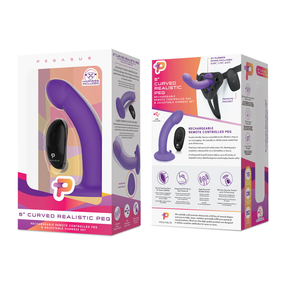 Pegasus 6 Inch Curved Realistic Peg - Purple