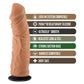 Lock on - Argonite - 8 Inch Dildo With Suction Cup Adapter - Mocha