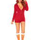 Brushed Rib Romper - Small/ Medium - Red