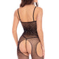 Sparkle Crotchless Bodystocking - Onesize - Black