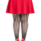 Plus Sweetheart Striped Tights Black Red