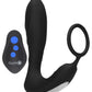 E-Stimulation and Vibration Butt Plug With Cock Ring and Wireless Remote Control - Black