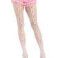 Sweetheart Striped Tights - Os - White/pink
