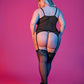 Sexy Time Merry Widow and G-String Set - Black - 1x-3x