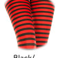 Striped Tights - One Size - Black/red
