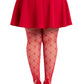 Plus Valentina Heart Net Tights - 1x 2x - Red