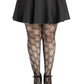 Plus Bow Net Tights - 1x 2x - Black