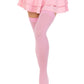 Opaque Nylon Thigh Highs - One Size - Pink