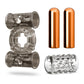 Stay Hard Vibrating Cock Ring Set With Dual Bullets Textured Sheath