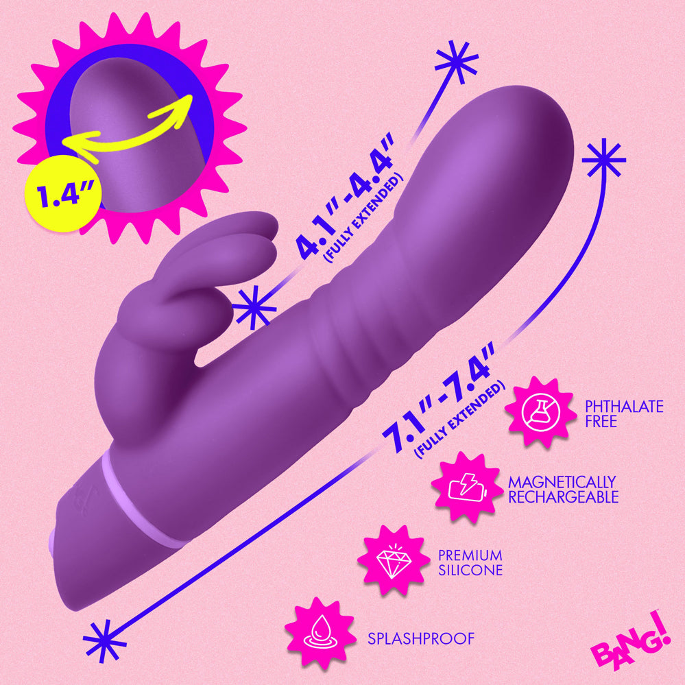 Thrusting Silicone Rabbit Vibrator - Purple