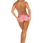 3 Pc Rhinestone Mesh Set - Medium/large - Baby Pink