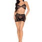 Guilty Pleasure Bralette and Skirt Set - Os - Black