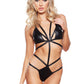 Kitten Strappy Open Back Teddy - One Size - Black