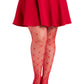 Plus Valentina Heart Net Tights - 1x 2x - Red