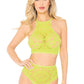 2 Pc Crop Top & Panty - Neon Yellow - S/m