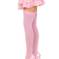 Opaque Nylon Thigh Highs - One Size - Pink
