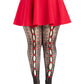 Plus Sweetheart Striped Tights Black Red