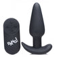 21x Silicone Butt Plug With Remote - Black