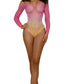 Ombre Net Bodystocking - Os - Tropical Peach