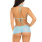 3 Pc Rhinestone Mesh Set - Medium/large - Baby Blue