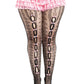 Plus Sweetheart Striped Tights - 1x 2x - Black/pink