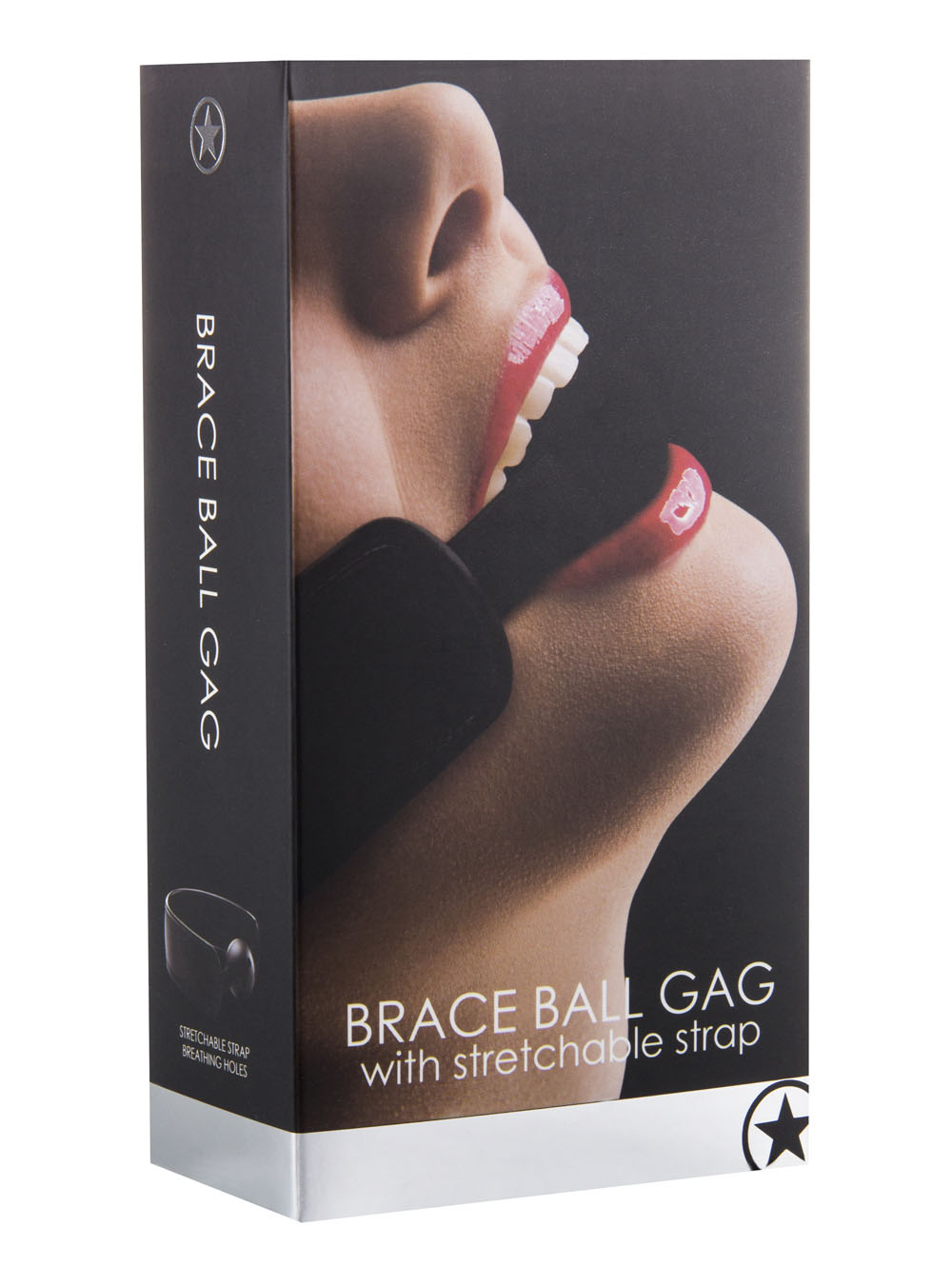 Brace Ball Gag W / Stretchable Strap - Black