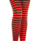 Striped Tights - One Size - Black/red