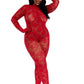 Gloved Bodystocking Dmnd - Qs - Red