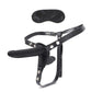 Silicone Strap on Harness Dildo With Internal Penetration - Black
